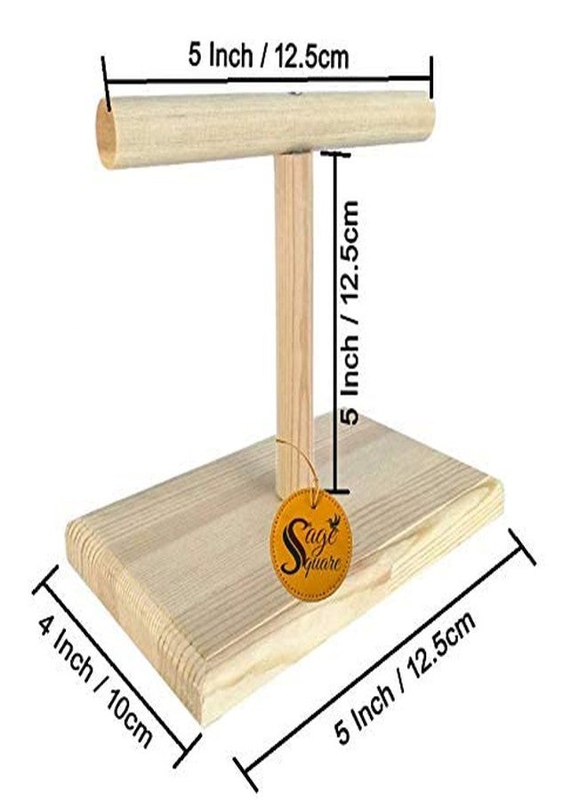 سايج سكوير طاولة تسلق خشبية طبيعية مربعة الشكل من خشب المريمية، مثالية للعب الطيور الصغيرة، تُوضع على القفص أو كقطعة إضافية. - Image 4